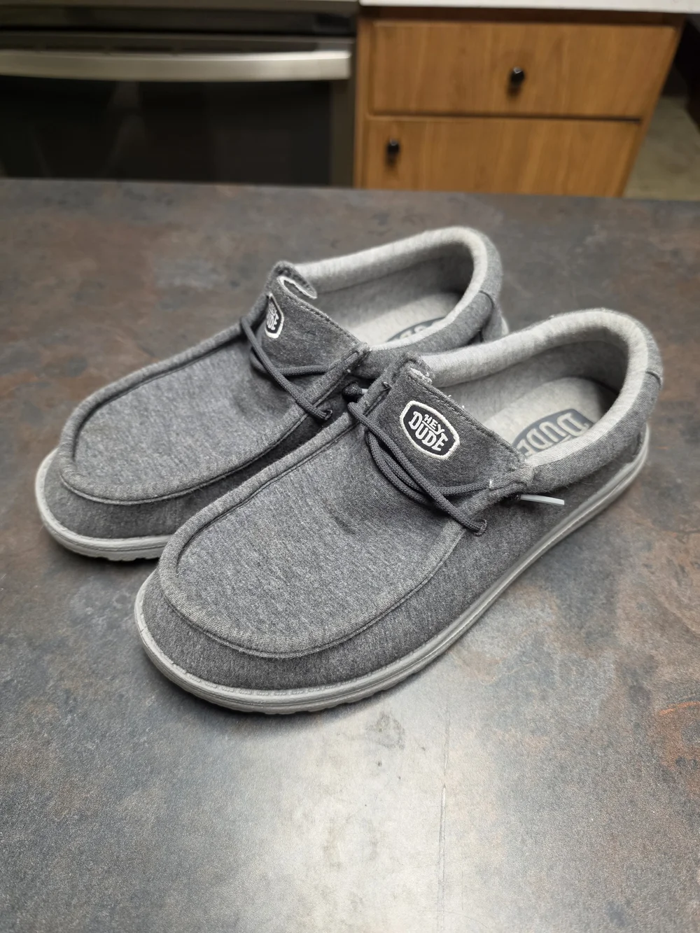 Hey Dude Mens Grey Wally Stretch Jersey Casual Slip-On Shoes - Size 11